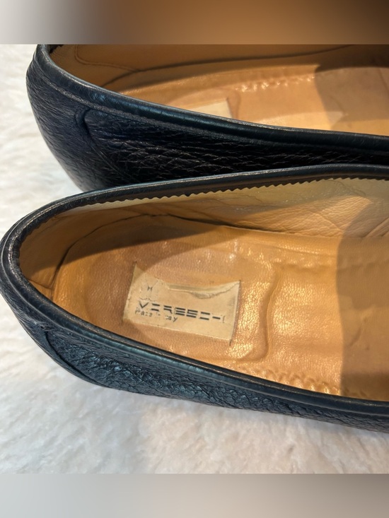 Vintage Genuine Cowhide Leather Italian  Black Tassel Leather Loafers size 9.5 main image 8